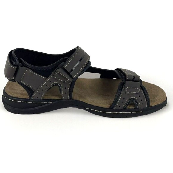 Men's Strap Sandals Brown Memory Foam Open toe Adjustable Beachwear Size 12 NEW - Picture 5 of 16